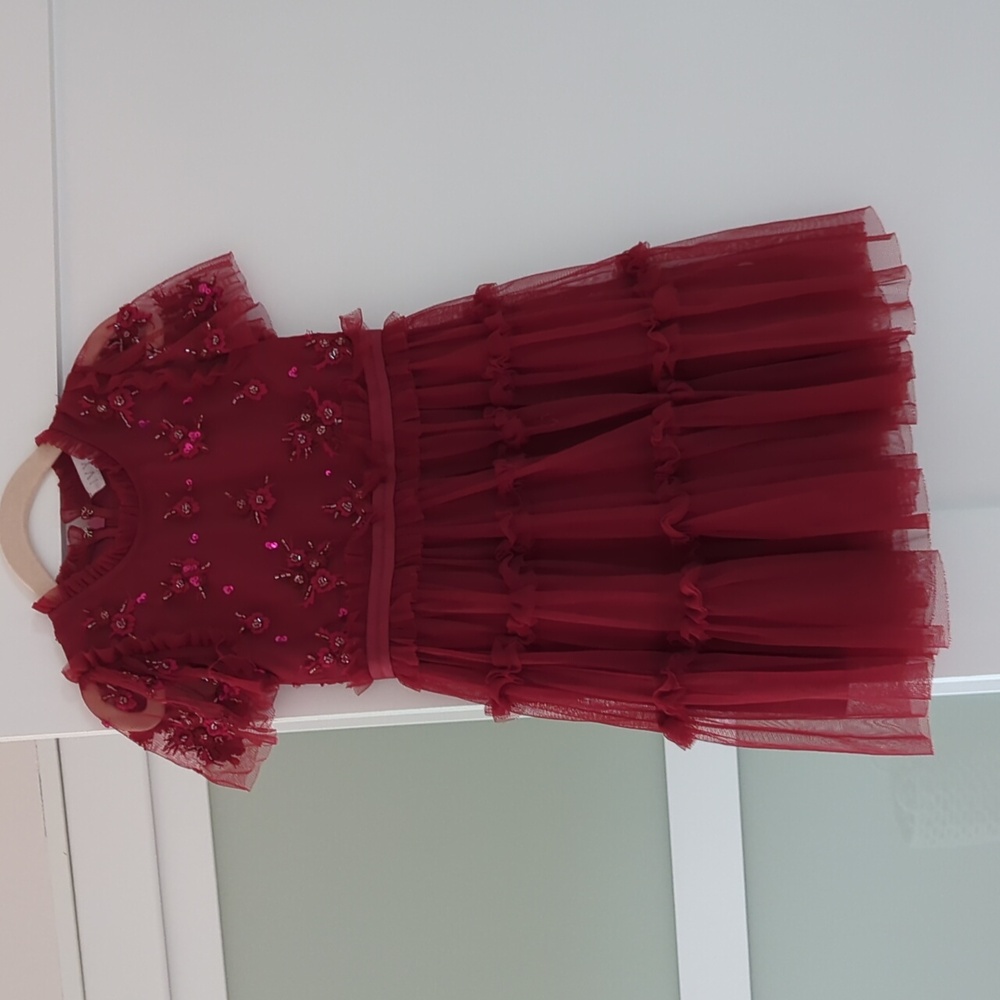 Ivy City Co Burgundy Kids Dress